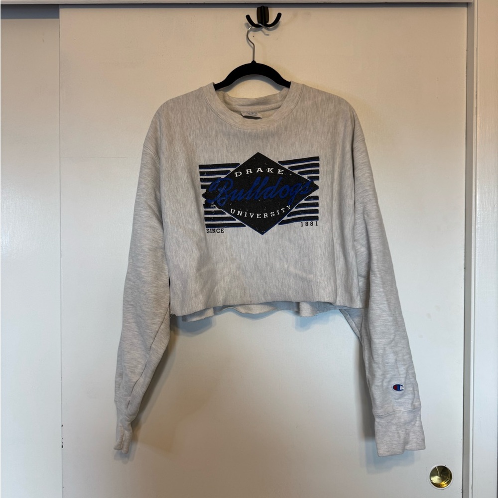 Drake‎ University Champion Light Gray Cropped Crewneck Sweater - XL